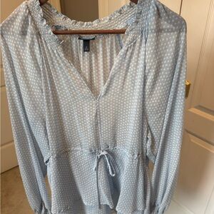 Torrid Sky Blue Dotted Blouse